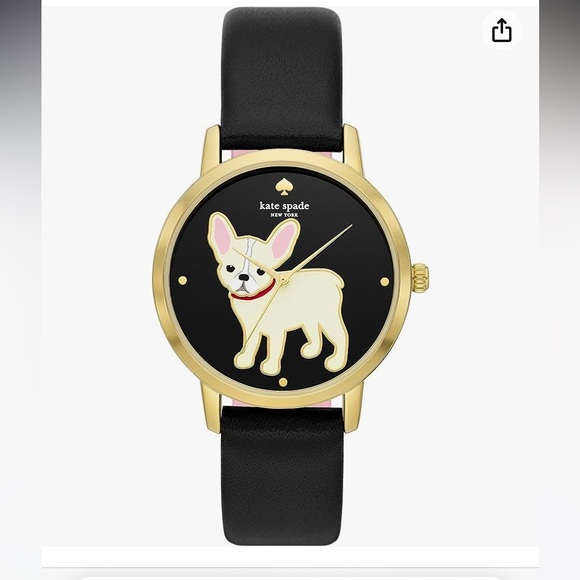 NIB Kate Spade French Bulldog Metro Leather Watch - Picture 10 of 12